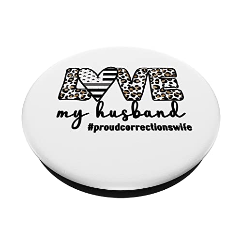 Proud Corrections Wife Silver Line Correctional Officer Wife PopSockets Swappable PopGrip