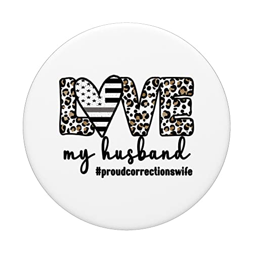 Proud Corrections Wife Silver Line Correctional Officer Wife PopSockets Swappable PopGrip