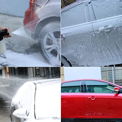 AQTZGOS Snow Foam Gun Foam Gun, Pressure Washer Car Wash Snow Foam Gun Adjustable Pressure Washer, Car Cleaning Attached to Garden Hose Snow Foam Gun (with Car Wash Gloves, Quick Coupler) (Red)