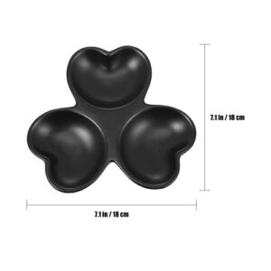 UPKOCH Jewelry Display Box Ceramic Heart Shaped Salad Plate Food Candy Dessert Platter Porcelain 3- Section Tray for Dried Fruits Nuts Candies Black Heart Shaped Cupcake Pan
