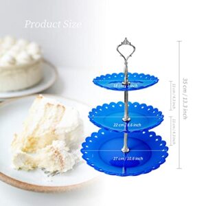 2 Set of Plastic 3-Tier Cupcake Stand Cupcake Holder,Desert Stands Set,Tiered Serving Tray, Cupcake Tower Display Dessert Cookie Candy Buffet Holder for Tea Party, Baby Shower and Wedding Carnival