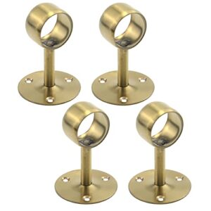 coshar 4 pcs 1-1/2 inch(38mm) dia. heavy duty stainless steel shower curtain closet curtain rod holder ceiling-mounted & wall-mounted bracket closet pole flange sockets drapery rods supports - gold