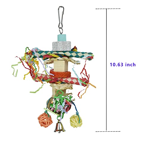 GUANLANT Bird Cage Shredding Foraging Parakeet Toys, Parrots Shredder Chewing Toys, Budgies Swing Ladder Birdcage Stand Perch Climbing Toy with Beak Grinding Stone Ball for Cockatiel Lovebirds Conures