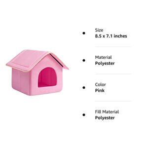 Hollypet Cozy Pet Bed House Warm Pet House Cave Sleeping Bed Puppy Nest for Cats and Small Dogs, Pink