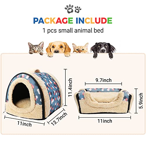 SOFYIALI Guinea Pig Hideout, Hamster Hideout, 2 in 1 Transformable Small Animal Bed Four Seasons General, Suit for Hamster Chinchilla Hedgehog Guinea Pig Rabbit Hideout Bed