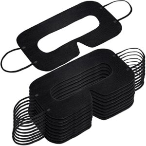 200 pcs disposable vr face mask breathable cover eye mask for vr nonwoven fabric sanitary vr mask, vr eye cover pad (black)