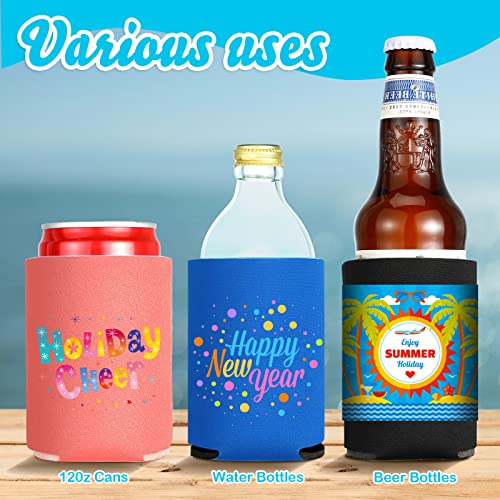 80 Pcs Blank Beer Can Coolers Collapsible Foam Soda Cover Coolies Blank Can Cooler Sleeves Soft Foam Can Sleeve Cooler Reusable Drink Cooler Sleeve for Water Bottle Bee Weddings Bachelorette Parties