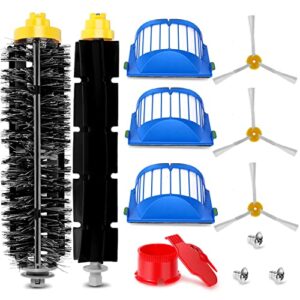 sogyupk 12-pack replacement accessory set,compatible for irobot roomba 595 620 650 671 694.replacement parts kit includes 1 bristle and flexible beater brush -3 filter -3 side brush -2 cleaning tools.