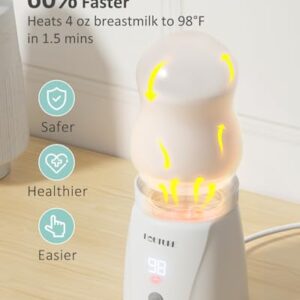 HAUTURE Instant Water Warmer – Replaces Traditional Baby Bottle Warmers Accurate Temperature Control, Night Light, Portable Size Bottle Warmer for Breastmilk& Formula