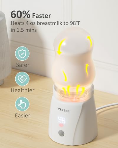 HAUTURE Instant Water Warmer – Replaces Traditional Baby Bottle Warmers Accurate Temperature Control, Night Light, Portable Size Bottle Warmer for Breastmilk& Formula