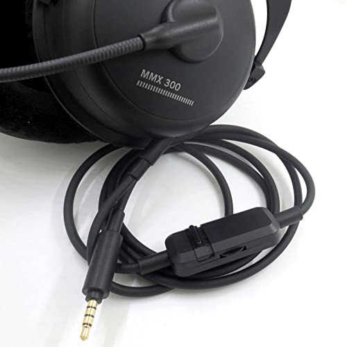 BUTIAO MMX300 Cable, Replacement Audio Extension Cord with Mic Mute Volume Control for Beyerdynamic MMX300 MMX 300 2nd Gen Gaming Headsets Headphones