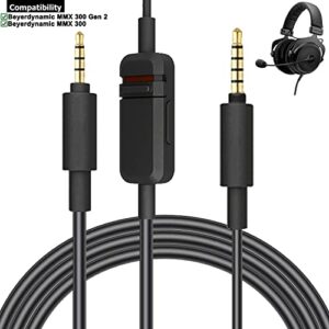 BUTIAO MMX300 Cable, Replacement Audio Extension Cord with Mic Mute Volume Control for Beyerdynamic MMX300 MMX 300 2nd Gen Gaming Headsets Headphones