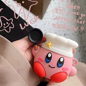 Funny Case Compatible with New Apple AirPods (3rd Generation) Anime Cool Kawaii Food Cover Silicone Shell Anti-Fall Cases for New Apple AirPods 2021 with The Carabiner for Men Women Pink Monster