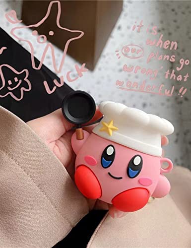 Funny Case Compatible with New Apple AirPods (3rd Generation) Anime Cool Kawaii Food Cover Silicone Shell Anti-Fall Cases for New Apple AirPods 2021 with The Carabiner for Men Women Pink Monster