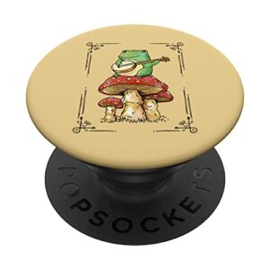 cottagecore aesthetic frog banjo mushroom popsockets swappable popgrip
