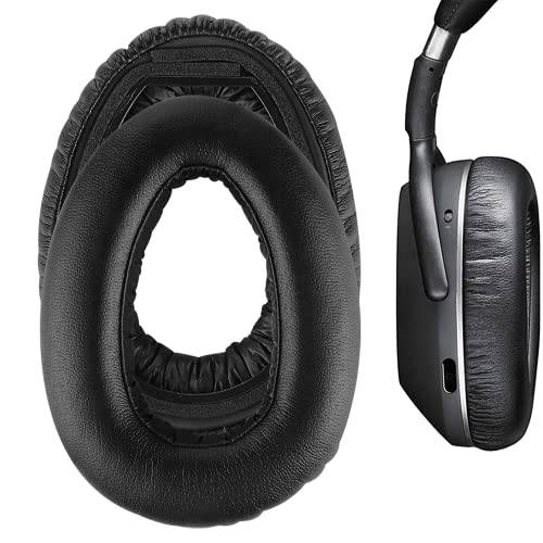 PXC550 Ear Pads, Replacement Protein Leather Ear Cushions Cups Memory Foam Earpads Earmuffs for Sennheiser PXC550 PXC480 MB660 PXC 550 480 MB 660 UC MS Headphones - Black