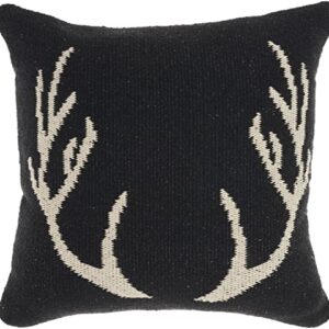 Mina Victory Life Styles Antler Black 18" x 18" Throw Pillow