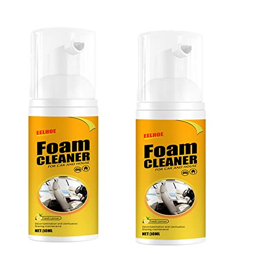 EnerPlex Foam Cleaner All Purpose, Multifunctional Car Cleaner, Powerful Stain Removal Kit,Car Interior Ceiling Leather Seat Cleaner Foam for Car and House(2pcs 30ml+Cleaning Cloth + Cleaning Sponge)