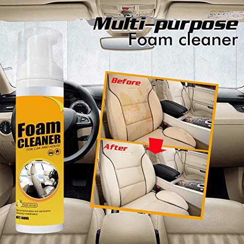 EnerPlex Foam Cleaner All Purpose, Multifunctional Car Cleaner, Powerful Stain Removal Kit,Car Interior Ceiling Leather Seat Cleaner Foam for Car and House(2pcs 30ml+Cleaning Cloth + Cleaning Sponge)