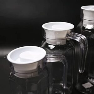 4Pieces Glass Water Pitcher Lids Glass Pitcher Lid Replacement Cap Stoppers for Water Jug Glass Bistro Pitcher,White