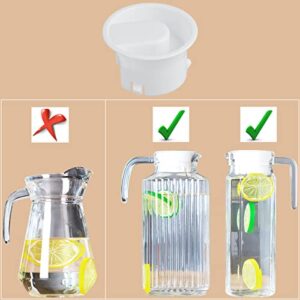 4Pieces Glass Water Pitcher Lids Glass Pitcher Lid Replacement Cap Stoppers for Water Jug Glass Bistro Pitcher,White