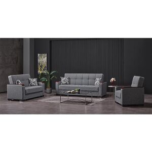 Ottomanson Furniture Legacy Collection Upholstered Convertible with Storage, Sofabed, Grey 2