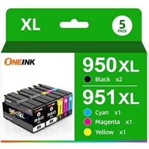 950xl 951xl ink cartridges combo pack compatible for hp 950 951, work for hp officejet pro 8600 8610 8620 printers,high yield, 5-pack of hp ink 950 951