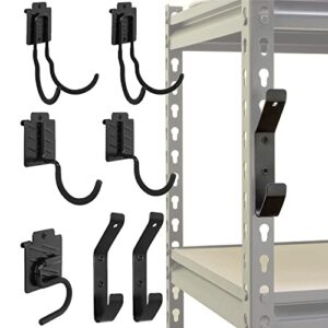 wallmaster shelving hook organizer kit,7 pcs adjustable boltless steel storage hanging accessories for rack,garage tool system heavy duty for ropes,utility,bulk items and more equipment