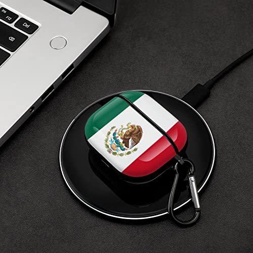 YouTary Compatible with Airpods 3 Case Cover 2021 with Keychain Mexico Flag Pattern, Apple AirPod Headphone Cover Unisex Shockproof Protective Wireless Charging