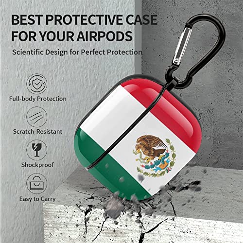 YouTary Compatible with Airpods 3 Case Cover 2021 with Keychain Mexico Flag Pattern, Apple AirPod Headphone Cover Unisex Shockproof Protective Wireless Charging