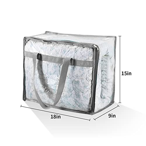 JiaGeMei Vinyl Storage Bags for Sheet, Thin Blanket, Sofa Pillow, Clothes (Grey)