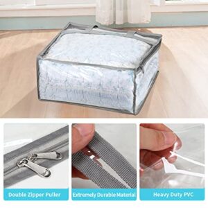 JiaGeMei Vinyl Storage Bags for Sheet, Thin Blanket, Sofa Pillow, Clothes (Grey)