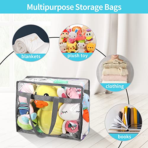 JiaGeMei Vinyl Storage Bags for Sheet, Thin Blanket, Sofa Pillow, Clothes (Grey)