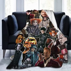 blanket johnny depp soft and comfortable warm fleece blanket for sofa,office bed car camp couch cozy plush throw blankets beach blankets