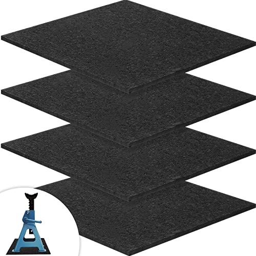 4 Pieces RV Jack Blocks Rubber Pads Trailer Jack Camper Accessories RV Stabilizer Jack Pads Jack Stand Pads Trailer Leveling Pads for Keeping Jack Blocks from Slipping Sinking, 12 x 12 x 0.2 Inch