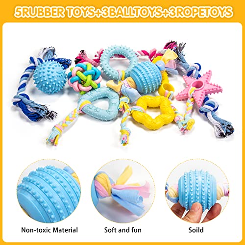 Squeaky Dog Toys for Puppy Small Dogs 18 Units Stuffed Toys with Rubber Toys in Bulk Plush Dog Toy Safe Fetch Chew Toys Pack for Chewing and Teething