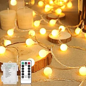 liyade globe string lights, 33ft 100 led battery operated string lights with remote and timer function, indoor outdoor decorative lights for bedroom christmas decor garden party wedding, warm white