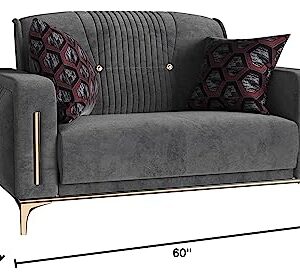 Ottomanson Angel Collection, Loveseat, Grey