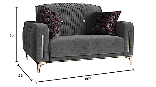 Ottomanson Angel Collection, Loveseat, Grey