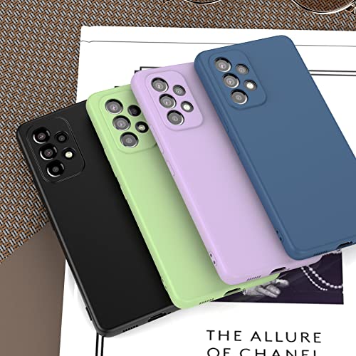 Foluu Silicone Case for Samsung Galaxy A53 5G, Liquid Gel Rubber Case with Soft Microfiber Lining Cushion Slim Hard Shell Shockproof Protective Cover for Samsung Galaxy A53 5G 2022 (Black)