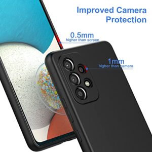 Foluu Silicone Case for Samsung Galaxy A53 5G, Liquid Gel Rubber Case with Soft Microfiber Lining Cushion Slim Hard Shell Shockproof Protective Cover for Samsung Galaxy A53 5G 2022 (Black)