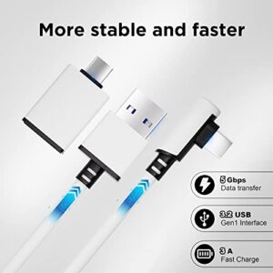 Hashvlty 2 in 1(USB A+C) Link Cable 16 FT Compatible with Oculus/Meta Quest 2/1 and PC/Steam VR, High Speed PC Data Transfer, Fast Charging USB 3.0 to USB C Cable for VR Headset and Gaming PC (16FT)