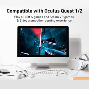 Hashvlty 2 in 1(USB A+C) Link Cable 16 FT Compatible with Oculus/Meta Quest 2/1 and PC/Steam VR, High Speed PC Data Transfer, Fast Charging USB 3.0 to USB C Cable for VR Headset and Gaming PC (16FT)