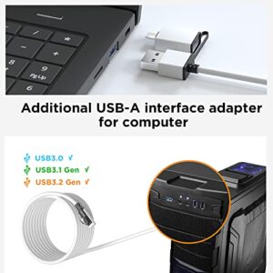 Hashvlty 2 in 1(USB A+C) Link Cable 16 FT Compatible with Oculus/Meta Quest 2/1 and PC/Steam VR, High Speed PC Data Transfer, Fast Charging USB 3.0 to USB C Cable for VR Headset and Gaming PC (16FT)