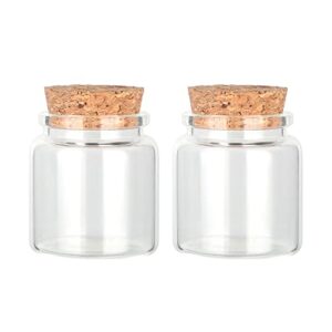 magic season decorative round glass bottles with cork stoppers (2 pcs / 1.7 fl oz.)