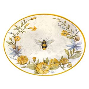 certified international bee sweet melamine oval platter, 18-inch length