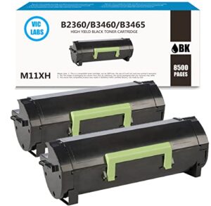 compatible b2360 m11xh toner cartridge replacement for dell b2360dn toner cartridge b2360 b3460 b3465 b2360d b2360dn b3460dn b3465dn b3465dnf 2360d 3460dn(black,2 packs)