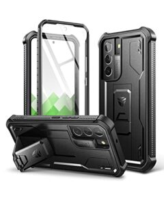 dexnor for samsung galaxy s22 plus case, [built in screen protector and kickstand] heavy duty military grade protection shockproof protective cover for samsung galaxy s22 plus 5g,black