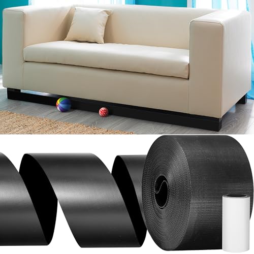 32.8 Feet Under Sofa Toy Blocker,Adjustable Gap Bumper,Sectional Connectors for Sliding Sofas,Bumper Guard for Avoid Things Sliding Under Couch & Furniture(Include 19.6" Adhesive Mounting Strap)