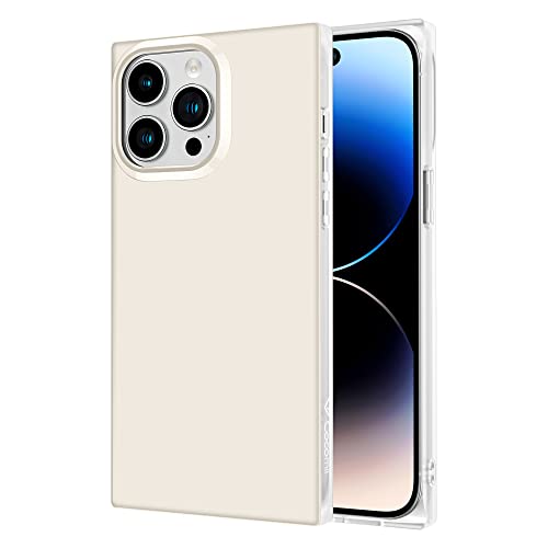 COCOMII Square Case Compatible with iPhone 13 Pro Max - Slim, Glossy, Solid Color, Timeless Neutrals, Easy to Hold, Anti-Scratch, Shockproof (Antique White)